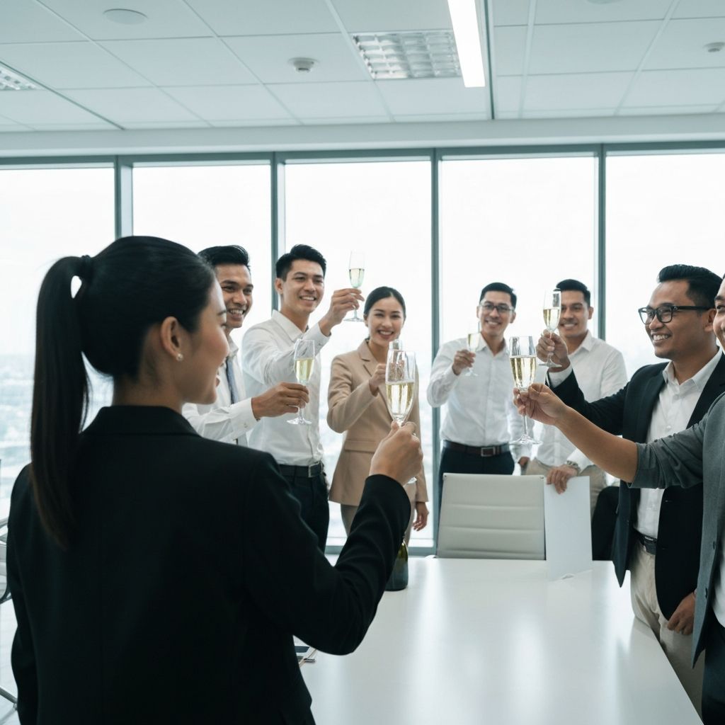 Tim merayakan kesuksesan